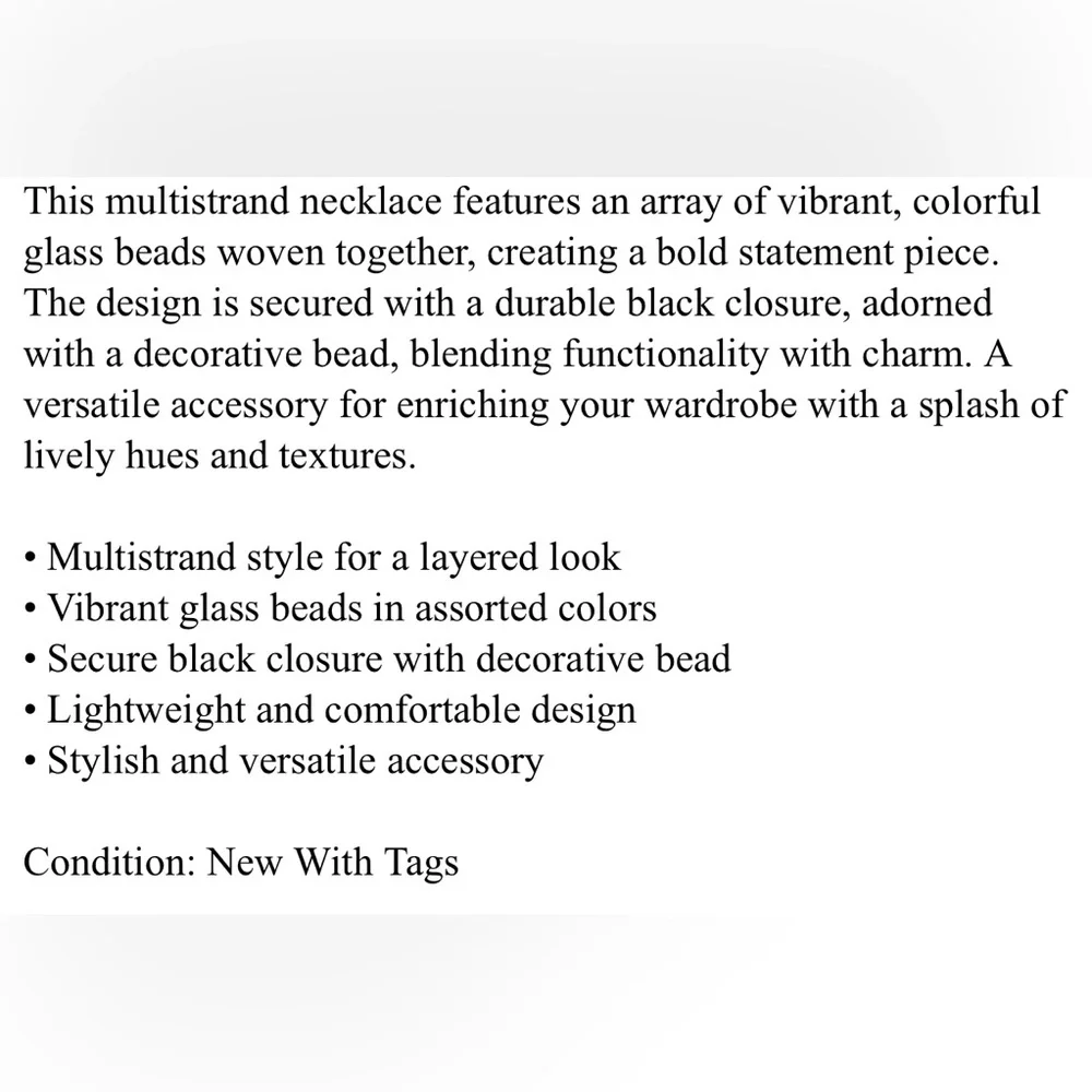 Natasha Couture Glass Beaded Multi-Strand Necklace